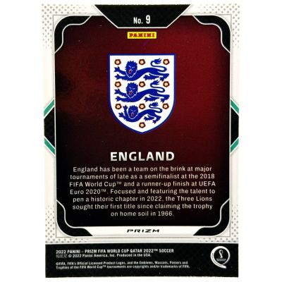 England Badge 2022 Panini Fifa Prizm World Cup Qatar 22 - Silver Prizm #9 Anglia