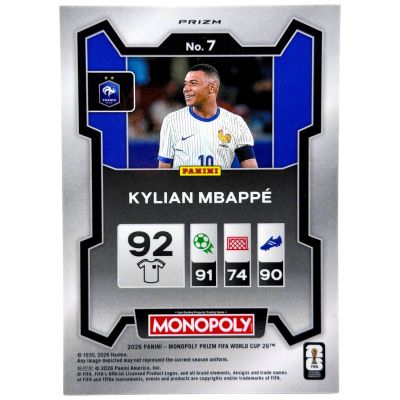 Kylian Mbappe 2026 Panini Monopoly Prizm World Cup - Cracked Ice Gold #7 Franta