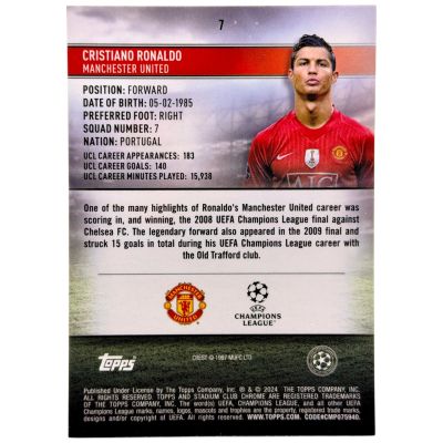 Cristiano Ronaldo 2023-24 Topps Stadium Chrome #7 Manchester United