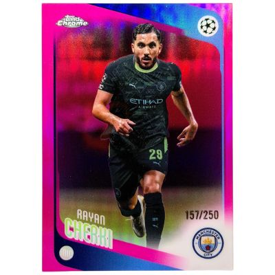Rayan Cherki 2025-26 Topps Chrome UCC - Pink 157/250 #1 Manchester City