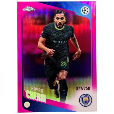 Rayan Cherki 2025-26 Topps Chrome UCC - Pink 077/250 #1 Manchester City