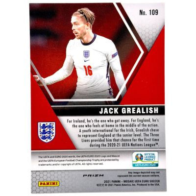 Jack Grealish 2021 Panini Mosaic Euro 2020 - Prizm #109 Anglia
