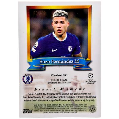 Enzo Fernadez 2022-23 Topps Finest UCC - Finest Moments Rookie RC 83/99 #5 Chelsea