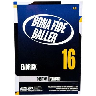 Endrick 2024-25 Topps Real Madrid Team Set - Static Foil Bona Fide Baller #49