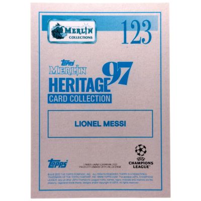 Lionel Messi 2021-22 Topps Merlin Heritage 97 - La Pulga #123 PSG