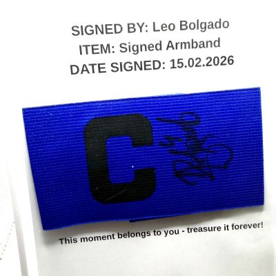 Leo Bolgado - Banderola de capitan cu autograf (semnata personal) + certificat de autenticitate 