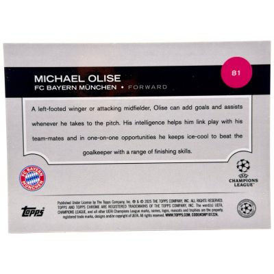 Michael Olise 2024-25 Topps Chrome Sapphire - Gold 33/50 #81 Bayern Munchen