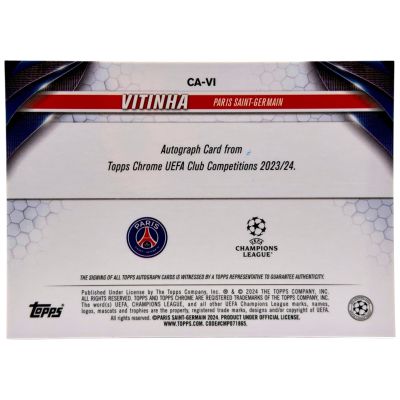 Vitinha 2023-24 Topps Chrome UCC - AUTO #CA-VI PSG