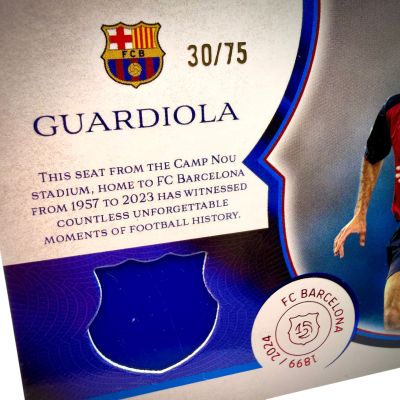 Guardiola 2024-25 Topps FC Barcelona 125 Years - Seat Relic 30/75 #CS-PG 