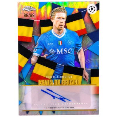 Kevin de Bruyne 2025-26 Topps Chrome UCC - Global Attractions AUTO 96/99 #GA26-KDB Napoli
