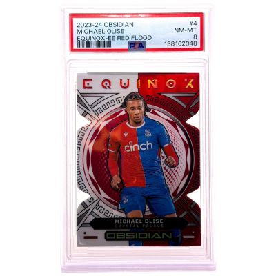 Michael Olise 2023-24 Panini Obsidian Soccer - Equinox Electric Etch Red Flood 10/10 #4 Crystal Palace PSA 8