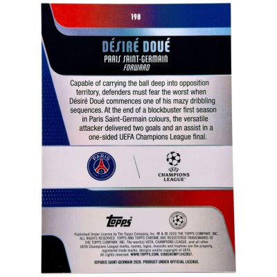 Desire Doue 2025-26 Topps Chrome UCC - Negative Parallel #198 PSG