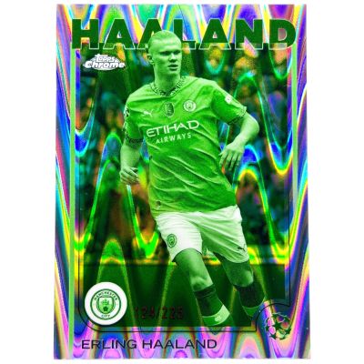 Erling Haaland 2024-25 Topps Chrome UCC – Neon Green 124/225 #9 – Manchester City