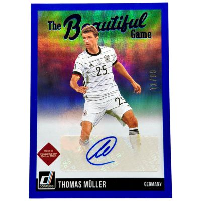 Thomas Müller 2021-22 Panini Donruss Road to Qatar – The Beautiful Game AUTO 71/99 #BG-TM – Germania