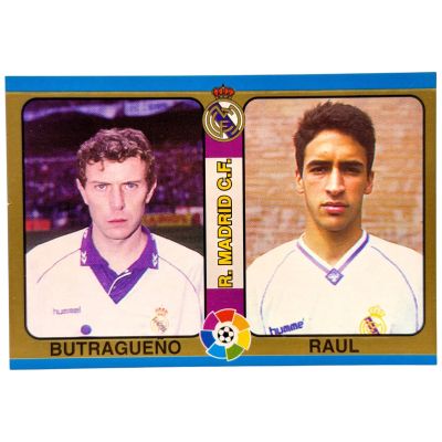 Raul Rookie / Butragueno 1994 Las Fichas de la Liga 1994-95 Mundicromo #34 Real Madrid