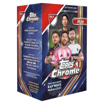 Topps Chrome MLS 2026 Blaster Box – 1 Numbered Parallel + 4 Exclusive Ray Wave Parallels