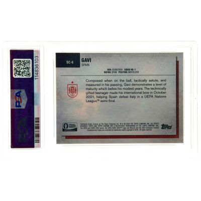 Gavi Topps National Collectors Convention 2024 orange refractor 24/25 PSA 9 #SC-6 Barcelona Fc 