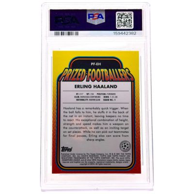 Haaland Topps Finest UCL 20-21 Prized Footballers PSA 9 #PF-EH Borussia Dortmund 