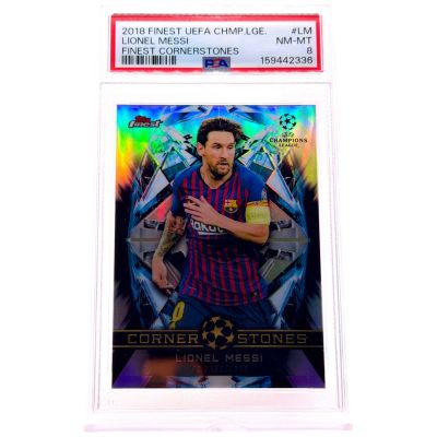 Lionel Messi Topps Finest UCC 2018 Corner Stones PSA 8 #FC-LM Barcelona Fc 