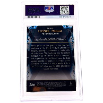 Lionel Messi Topps Finest UCC 2018 Corner Stones PSA 8 #FC-LM Barcelona Fc 
