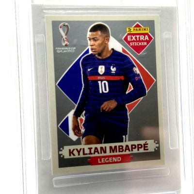 Kylian Mbappe 2022 Panini Quatar World Cup 20222 - Extra Sticker SILVER PSA 9