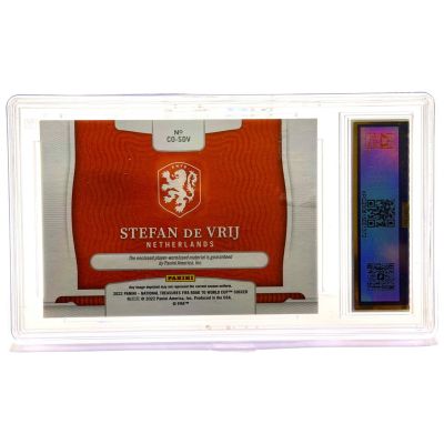 Stefan de Vrij Panini NATIONAL Treasures Fifa to World cup 2022 relic 65/99 player worn WMGS 9.5 #CO-SDV Olanda 