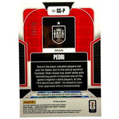 Pedri 2026 Panini Prizm Fifa World Cup - Global Graphs AUTO Prizm 14 /75 #GG-P Spania