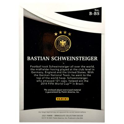 Bastian Schweinsteiger 2021 Panini Immaculate Soccer - Brilliance Player-Worn Relic 51 /99 #B-BS Germania