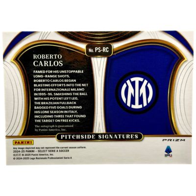 Roerto Carlos 2024-25 Panini Select Serie A - Pitchside Signatures AUTO Prizm #PS-RC Inter Milan