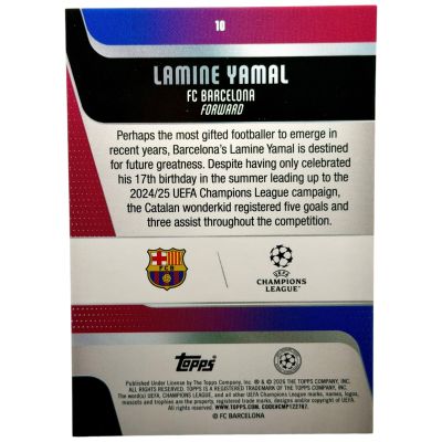Lamine Yamal Topps Ucc Flagship Pink Mini Diamonds sp Ucl team of the season #10 Fc Barcelona 