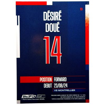 Desire Doue Topps PSG team set 2024/2025 Green 098/199 PSG