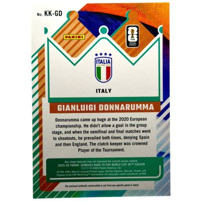 DONNARUMA PATCH PANINI DONRUSS ROAD TO WORLD CUP 2025-2026 KK-GD Italia 