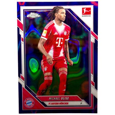 Michael Olise 2025- 26 Topps Chrome Bundesliga 28 /75 Purple Lava Bayern München