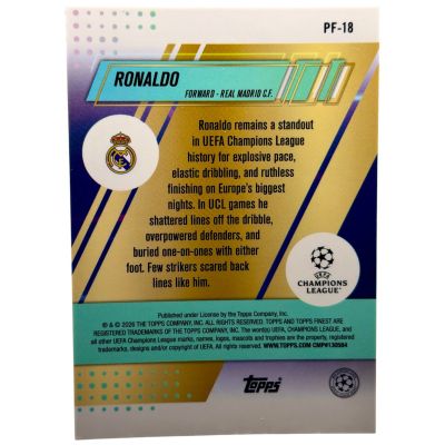 Ronaldo Nazario topps Finest 25-26 prized footballers #PF-18 Real Madrid 