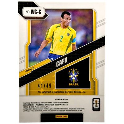 Cafu 2026 Panini Prizm Fifa World Cup - Winning Captain AUTO Prizm 41 /49 #WC-C Brazilia