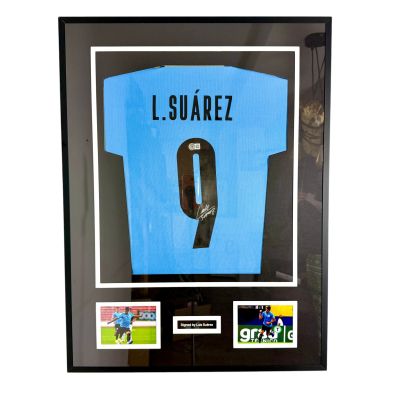 LUIS SUAREZ BACK SIGNED URUGUAY HOME JERSEY BECKETT CERTIFICATE 2021