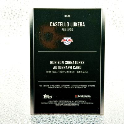 Castello Lukeba Topps Midnight Bundesliga 23-24 AUTO 35/99 #HS-CL Rb Leipzig 