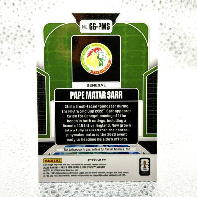 Pape Matar Sarr Global Graphs Auto Senegal 2026 Panini Prizm Choice World Cup
