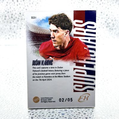 Dusan Vlahovic Futera FX Match-worn relic 2/5 #SS31 Juventus 