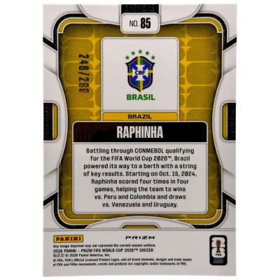 Raphinha 2026 Panini Prizm FIFA World Cup 246/299 #85 Brazil