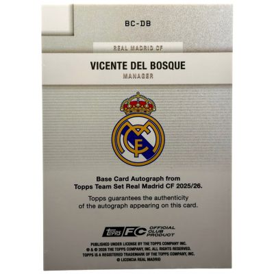 Vicente del Bosque 2025-26 Topps Real Madrid Team Set Autograph #BC-DB  168/199 – Real Madrid