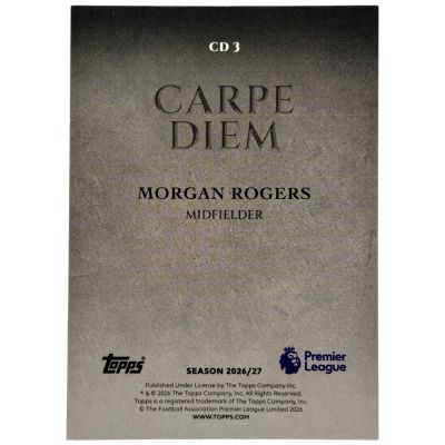 Morgan Rogers Topps Premier League Flagship Capre Diem #CD 3 Aston Villa 
