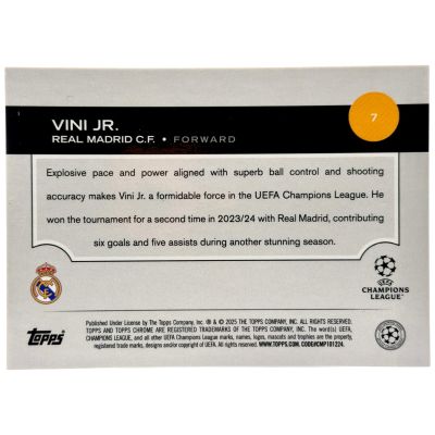 Vini JR Topps Chrome UCC 2024-2025 Orange prism 13/25 #7 Real Madrid 