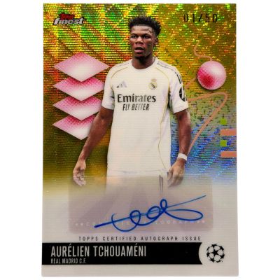 Aurélien Tchouaméni 2025-26 Topps Finest UCC Gold Refractor Auto 1/50 Real Madrid