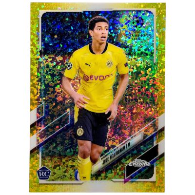 Jude Bellingham 2020-21 Topps Chrome UCC Yellow Mini-Diamond Refractor RC 5/299 #68 Borussia Dortmund
