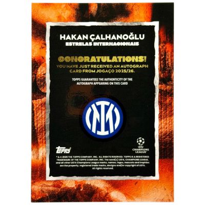 Hakan Calhanoglu 2025-26 Topps Jogaco AUTO 9/25 Inter Milano