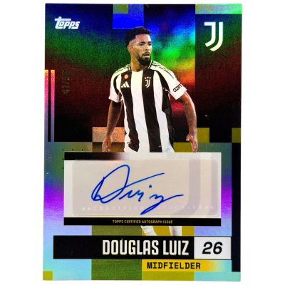Douglas Luiz 2024-25 Topps Team Set Juventus Yellow AUTO 41/50 #BA-DL Juventus