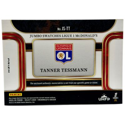 Tanner Tessmann 2025-26 Panini Select Ligue 1 McDonald's Jumbo Swatches RELIC #JS-TT Olympique Lyonnais