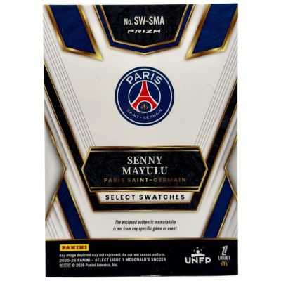 Senny Mayulu 2025-26 Panini Select Ligue 1 Select Swatches Prizm RELIC #SW-SMA PSG