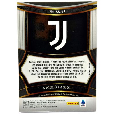 Nicolo Fagioli 2024-25 Panini Select Serie A Prizm AUTO #SS-NF Juventus